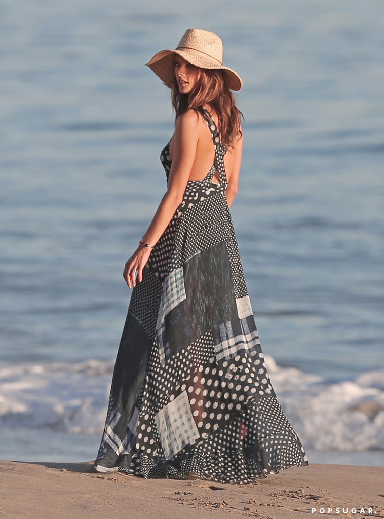 Alessandra Ambrosio Models on the Beach in Malibu