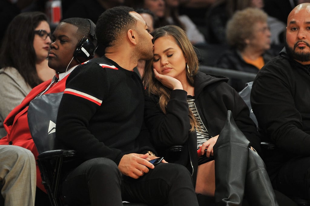 Chrissy Teigen and John Legend at LA Lakers Game Nov. 2017
