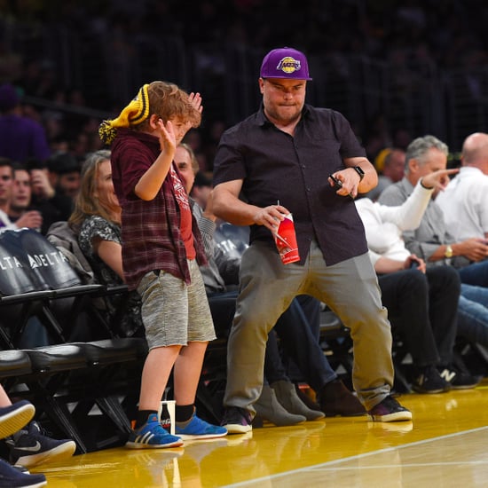 Jack Black and Son at LA Lakers Game March 2017