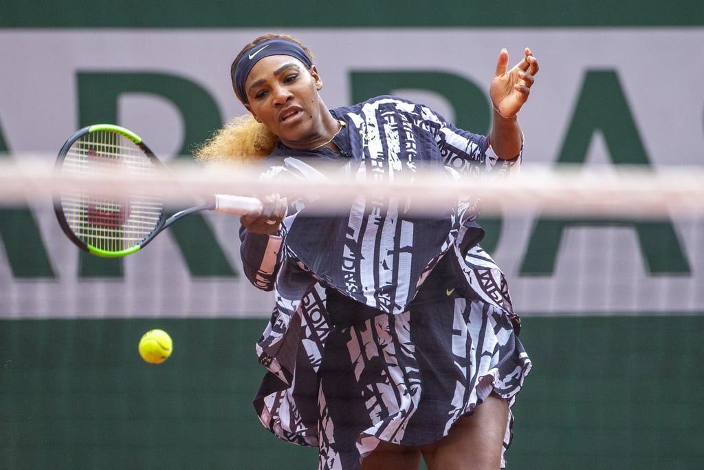 Serena Williams Wearing an Empowering Black and White Outfit at the French Open in 2019