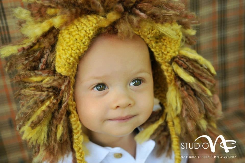 Hand-Knit Lion Hat