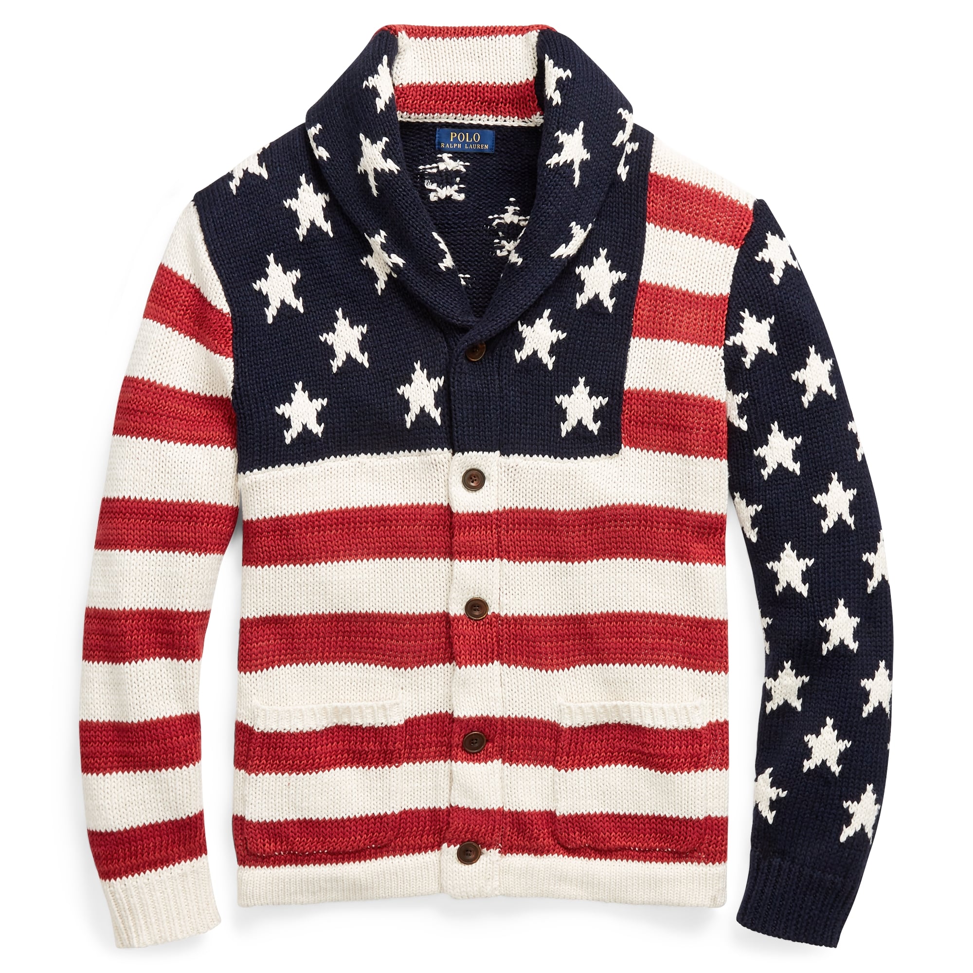 Polo Ralph Lauren Flag Cotton-Blend Cardigan | Kendall Jenner's American  Flag Sweater? It's Vintage, Kiddos | POPSUGAR Fashion Photo 19