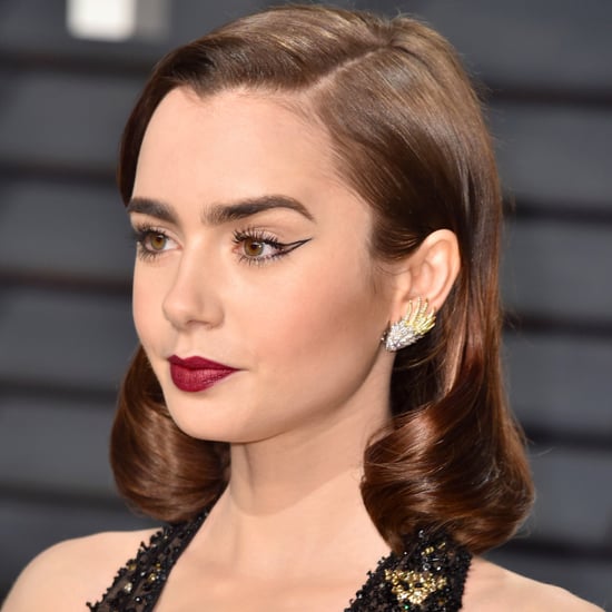 Lily Collins's Negative-Space Cat Eye | Oscars 2017