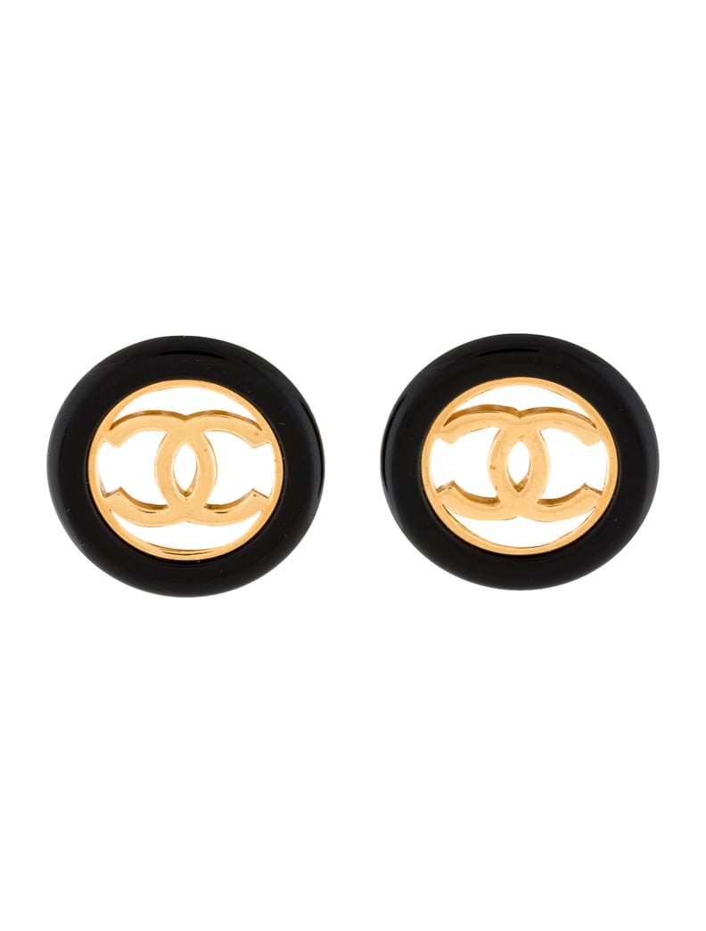 Vintage Resin Chanel CC Clip-On Earrings