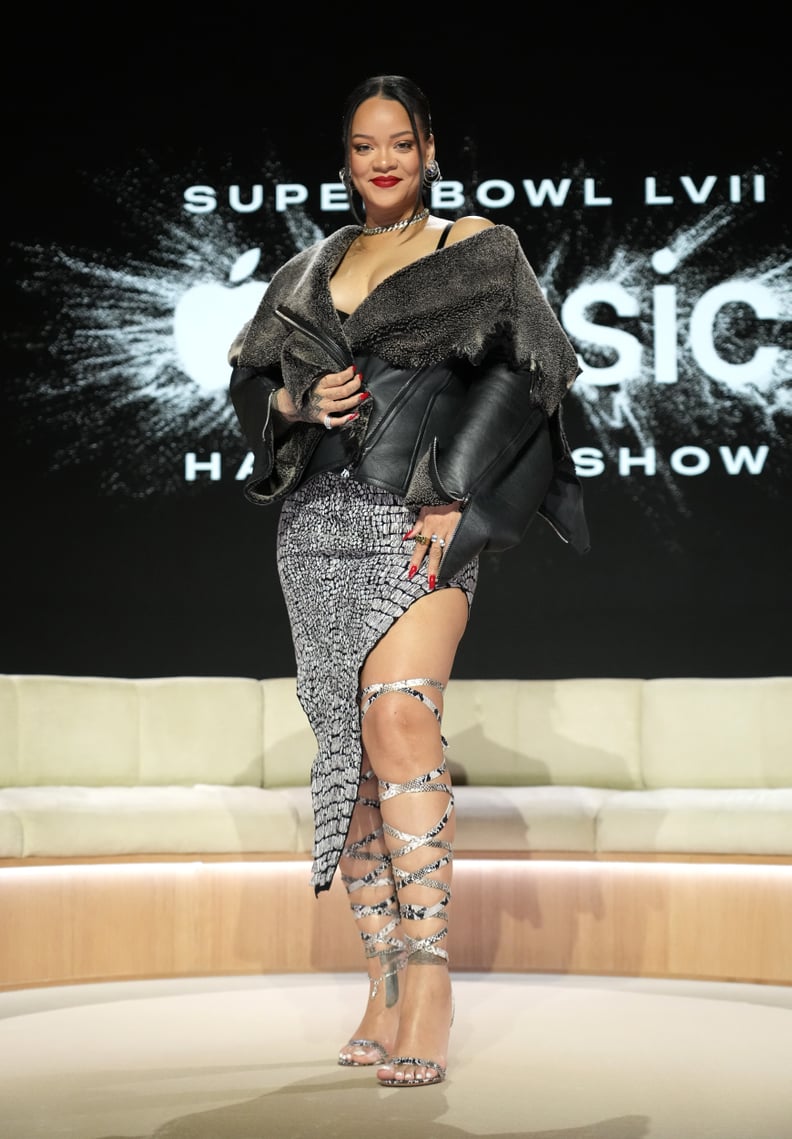 Rihanna's "Mom" Ring at the Super Bowl Halftime Show Press Conference