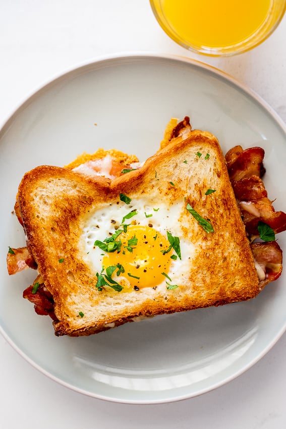 Egg in a Hole Grilled Cheese