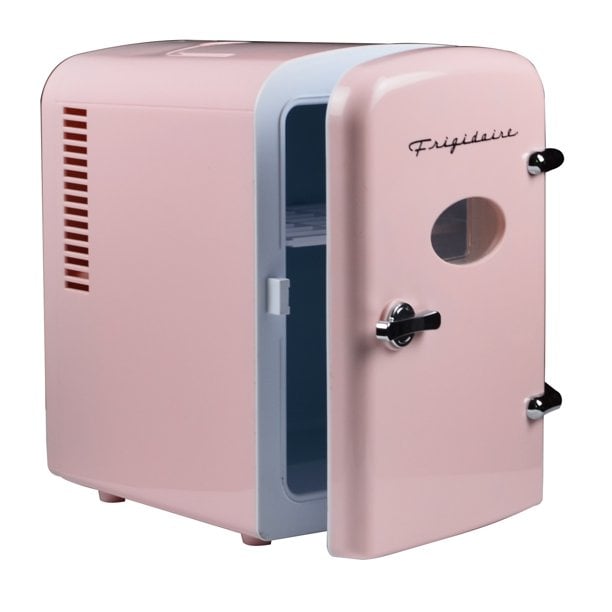 A Cute Mini Fridge: Frigidaire Portable Retro 6-Can Mini Fridge in Pink