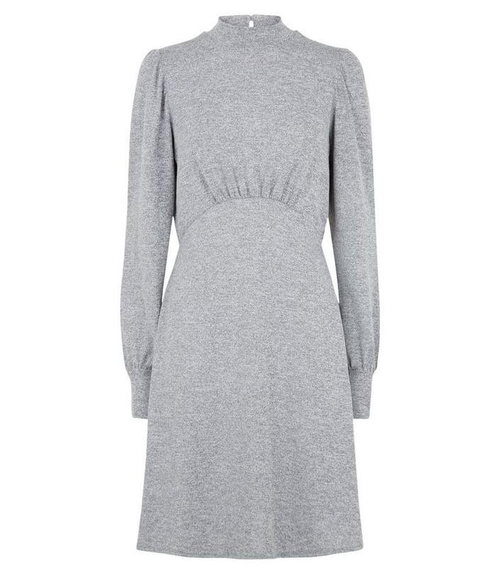 New Look Grey Fine Knit Long Sleeve Dress