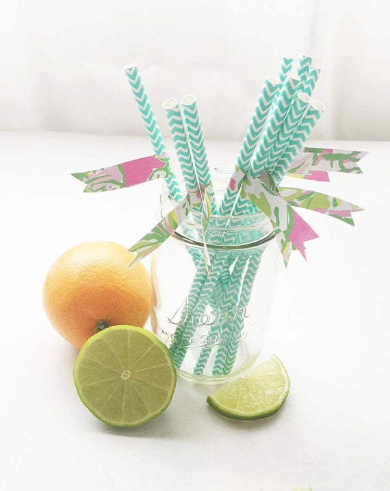 Lilly Pulitzer Paper Flag Straws