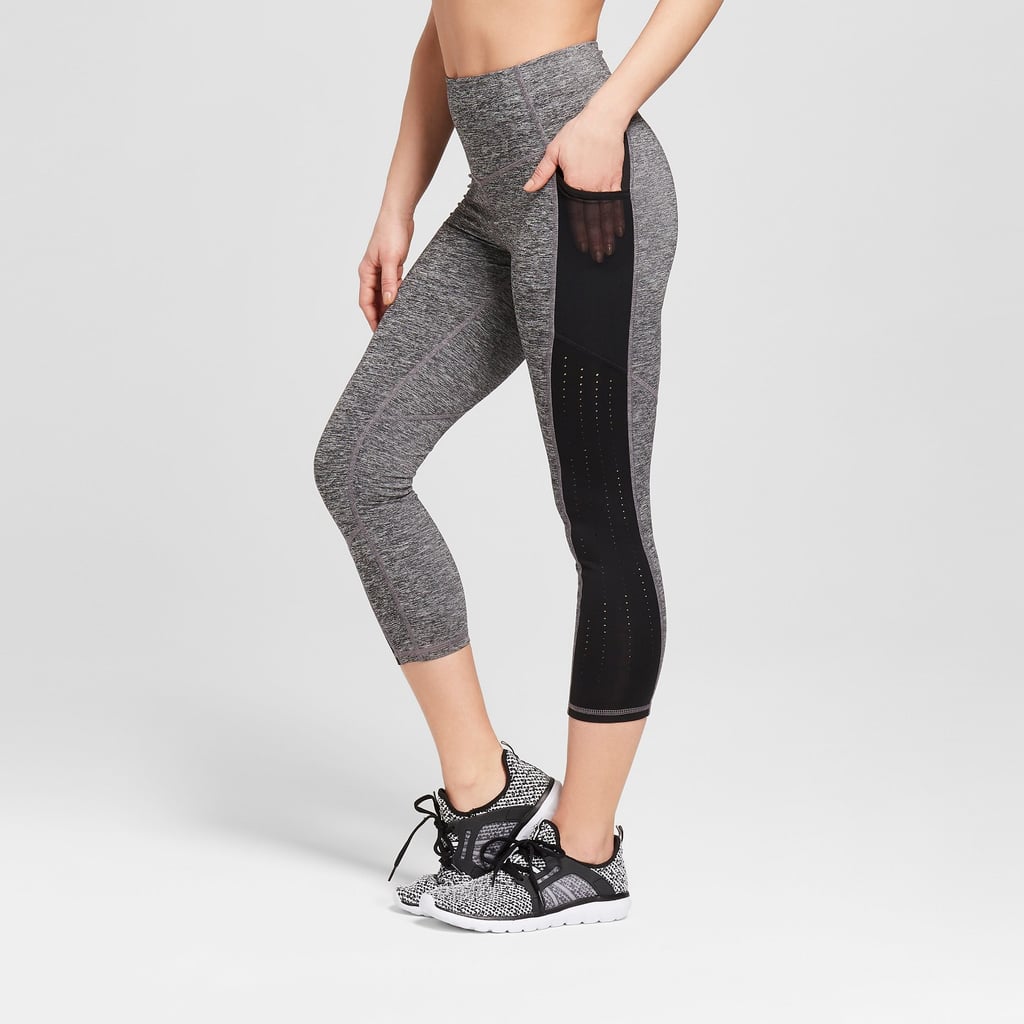 Striped Embrace High-Waist Laser Cut Capri Leggings