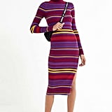 UO Stella Striped Turtleneck Sweater Dress