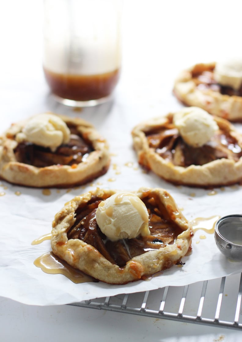 Individual Apple Galettes With Caramel Sauce