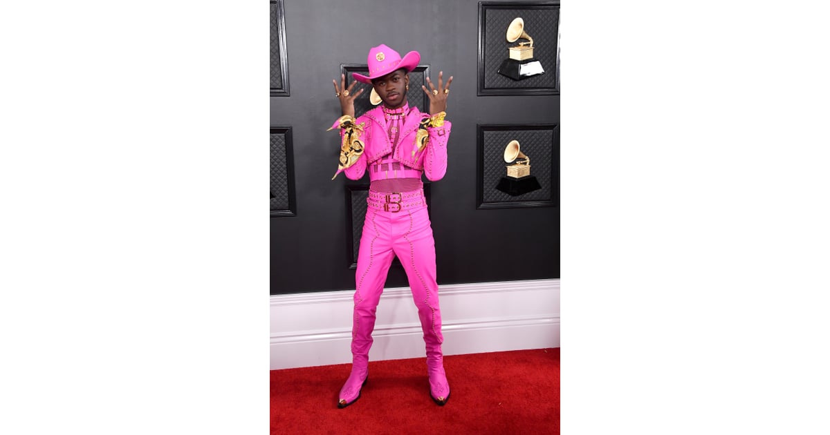 The singer wore a Barbie pink leather ...