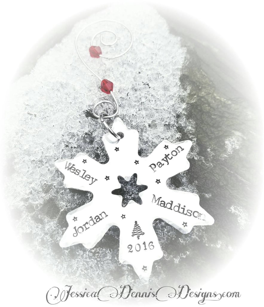 Stamped Snowflake Family Ornament