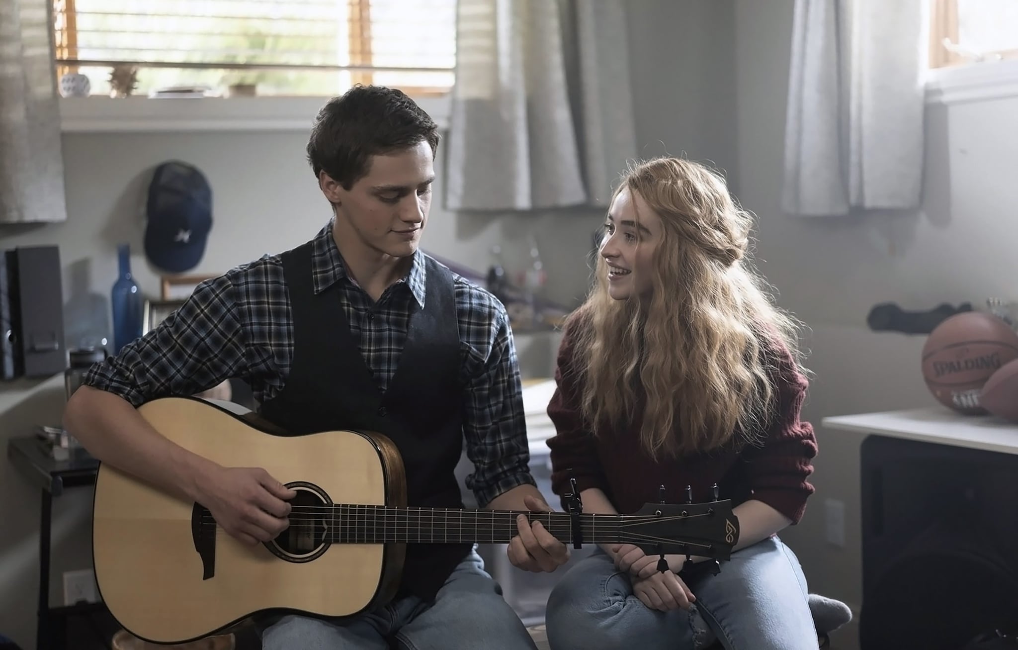 CLOUDS, from left: Fin Argus, Sabrina Carpenter, 2020. ph: Laurent Guerin /  Disney+ / Courtesy Everett Collection