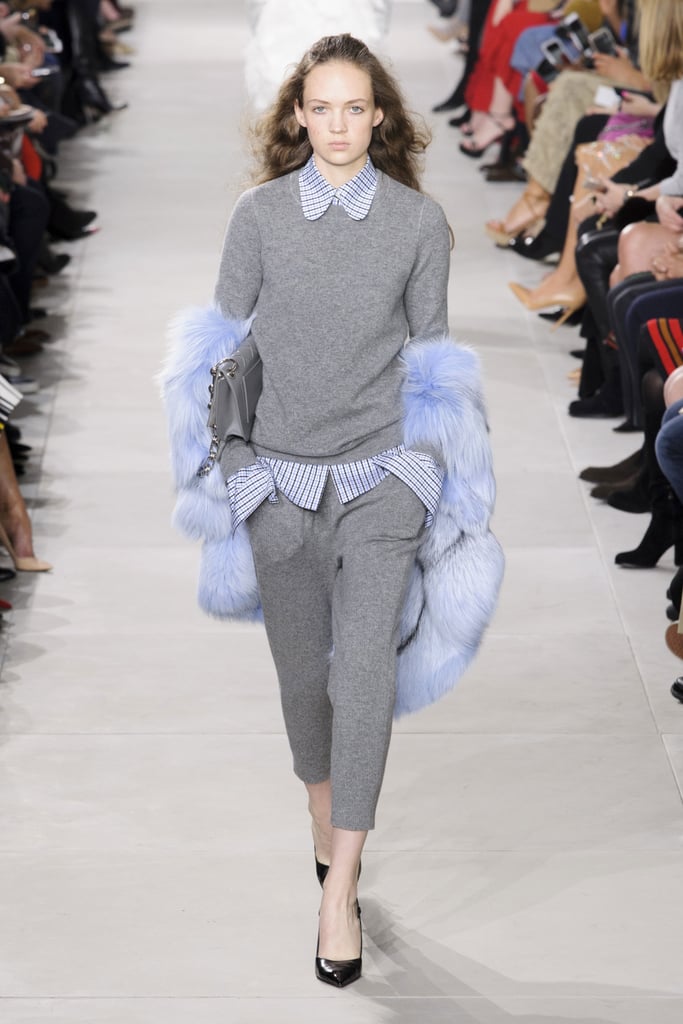Polish Your Sweats by Breaking Them Up With a Crisp, Collared Shirt and Pumps