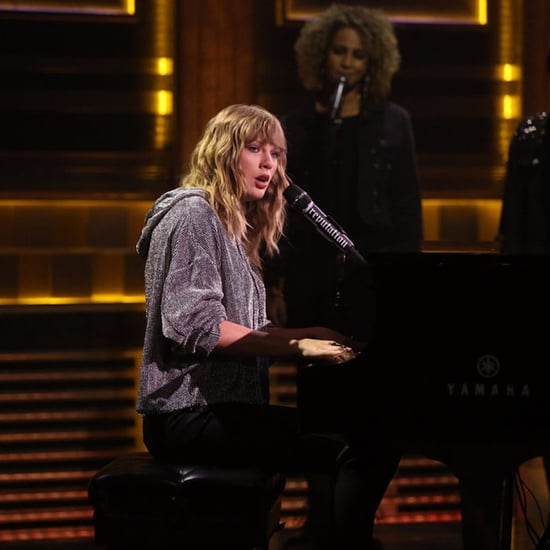 Taylor Swift Silver Sweatshirt on Jimmy Fallon