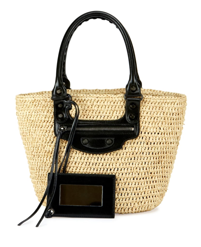 Raffia goes luxe with Balenciaga's Panier tote bag ($945).