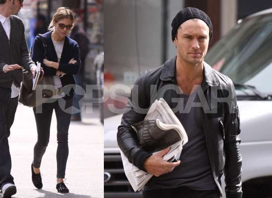 Photos of Jude Law and Sienna Miller Having Breakfast Together in NYC as Jude Confirms Sherlock Holmes Sequel and Contagion Role