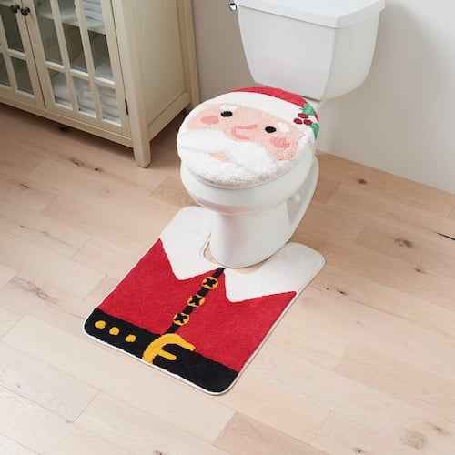 St. Nicholas Square® Holiday Cheer Santa Toilet Lid Cover & Rug