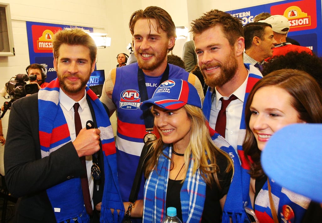 Chris and Liam Hemsworth at AFL Grand Final October 2016