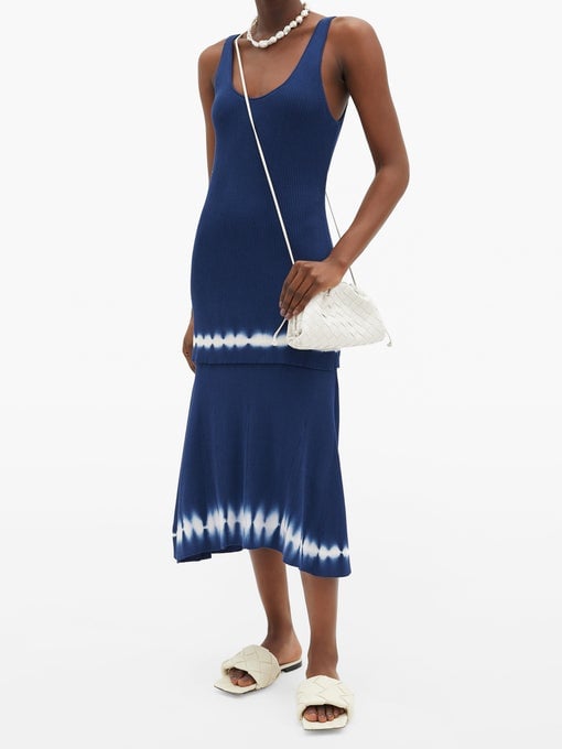 Altuzarra Shinobu Ribbed-Knit Tiered Pima-Cotton Midi Dress