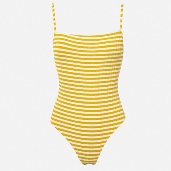 Solid & Striped Women's The Chelsea Swimsuit Mustard Stripe Rib