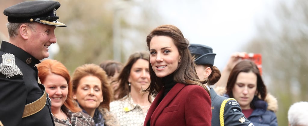 Kate Middleton Wearing Red Paule Ka Suit