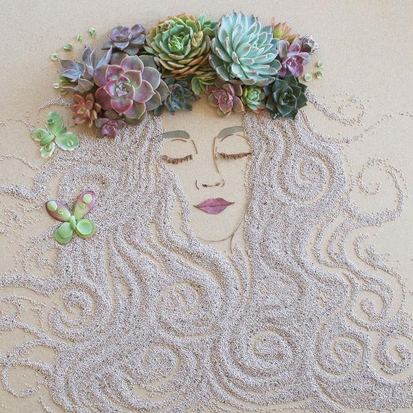 "Succulent Fairy" Flower Face Print