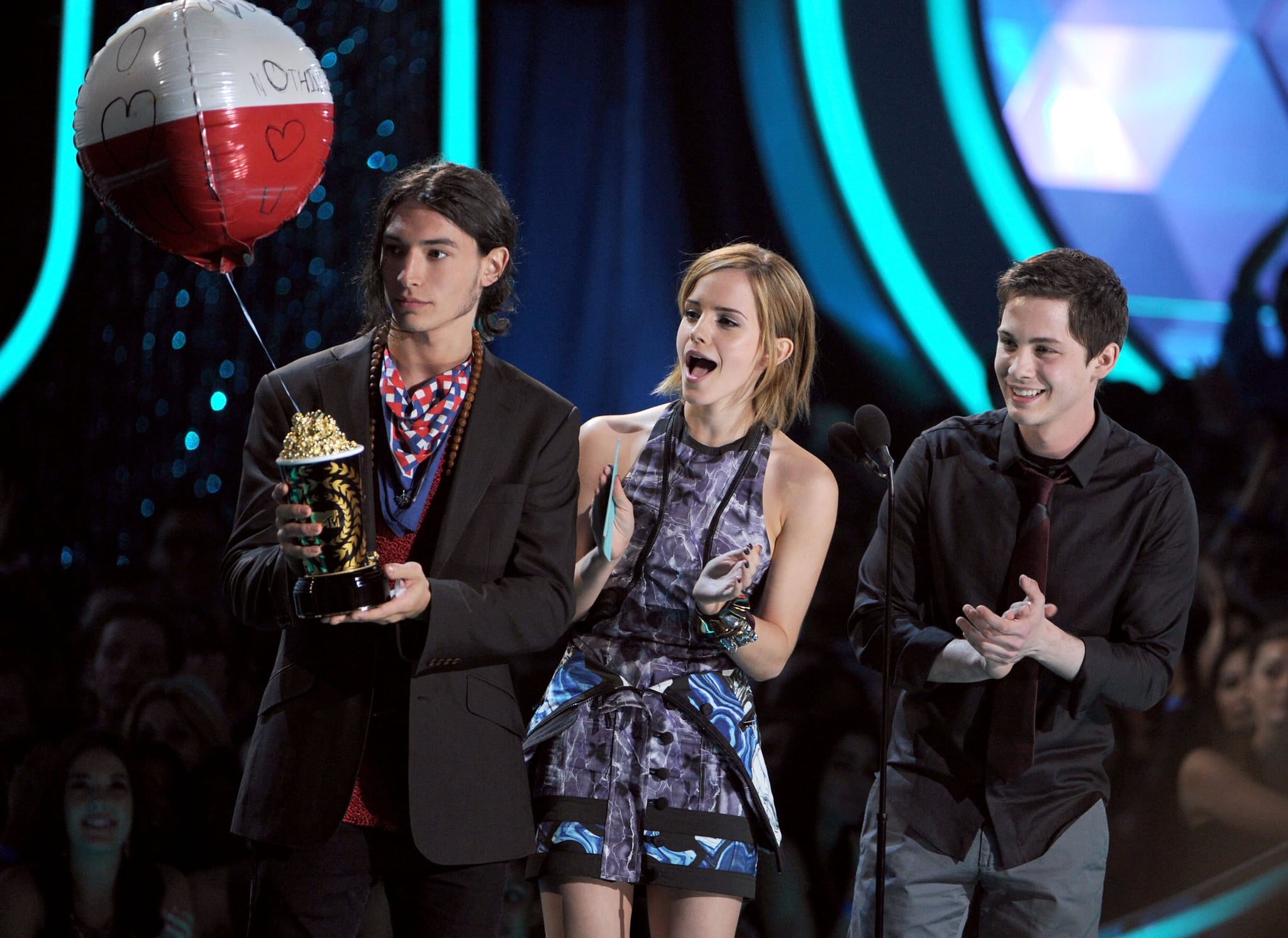 Ezra Miller Emma Watson And Logan Lerman Check Out