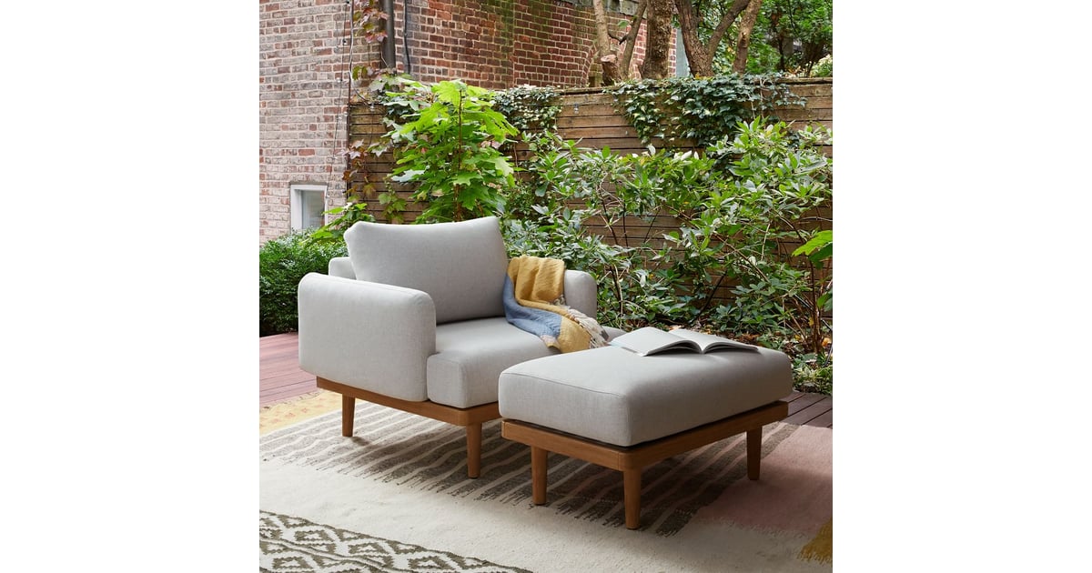 West Elm Halden Outdoor Lounge Chair & Ottoman Aurora James Favourite