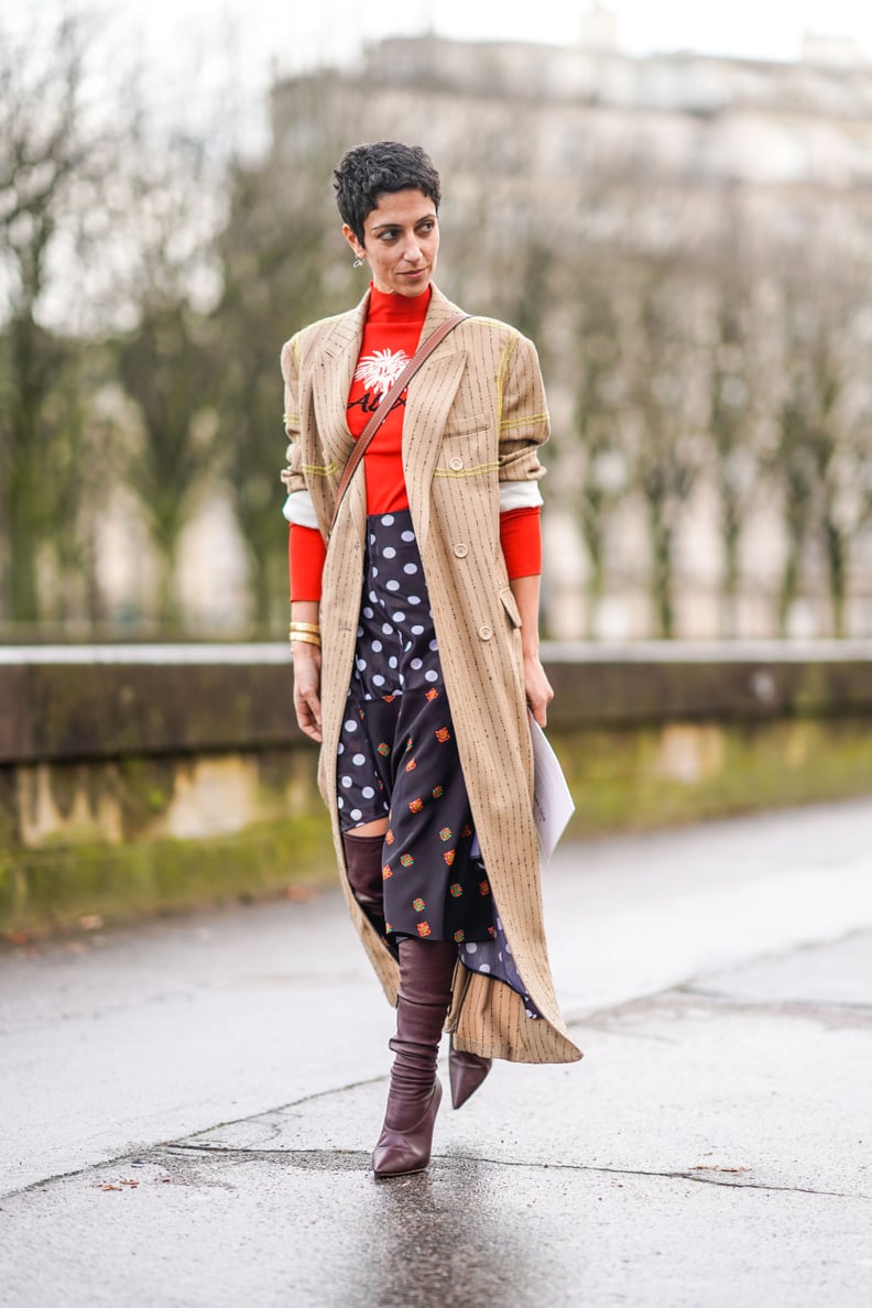 Opt For a Brown Pair of Boots Styled With a Classic Trench Coat