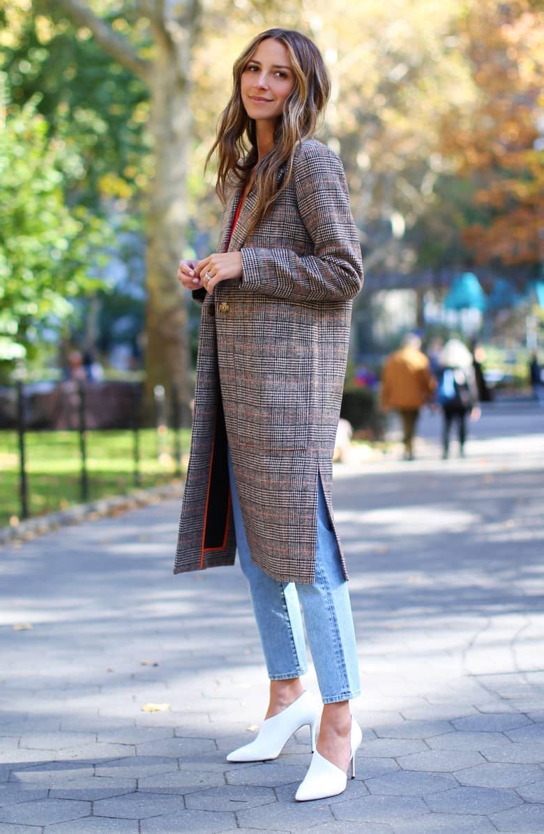 Something Navy Patch Pocket Plaid Coat