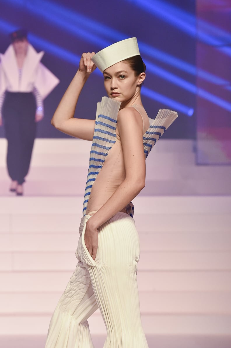 Gigi Hadid on the Jean Paul Gaultier Runway