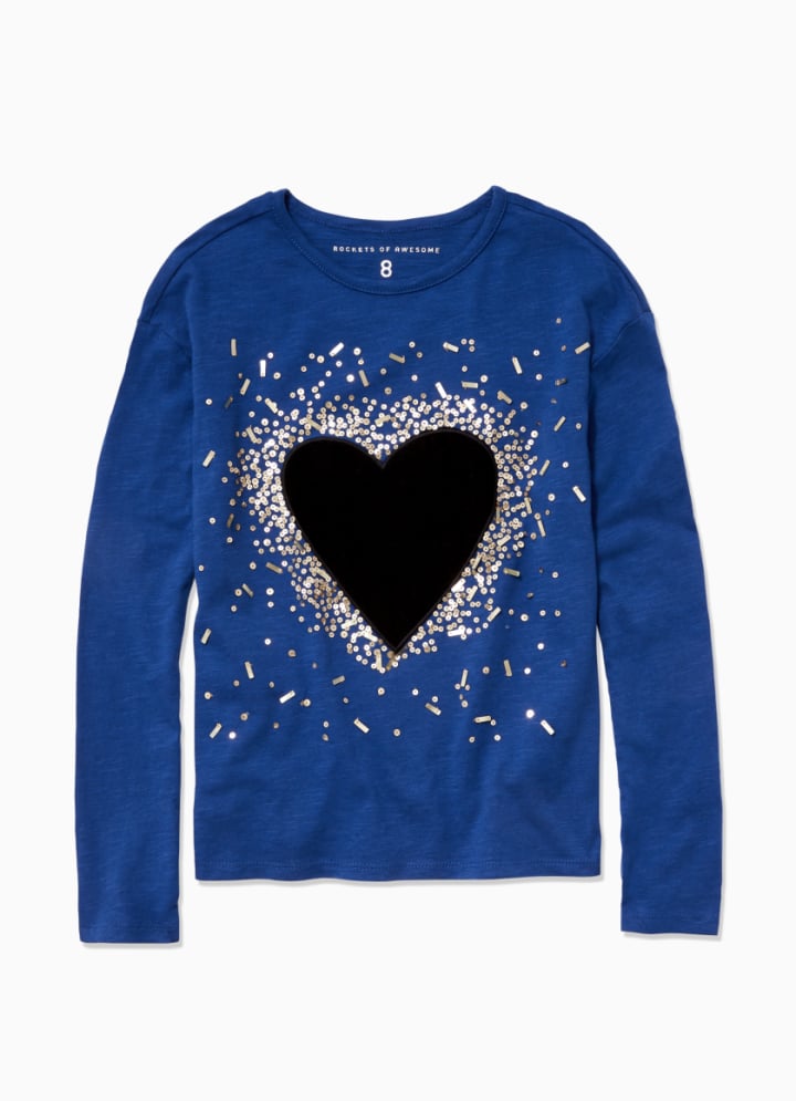 Rockets of Awesome Sequin & Velvet Heart Tee