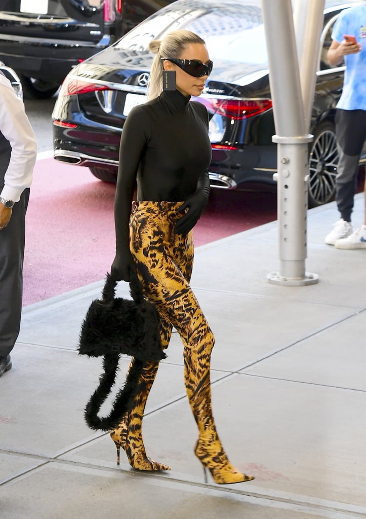 Kim Kardashian's Balenciaga Turtleneck and Tiger Pantaboots | POPSUGAR ...