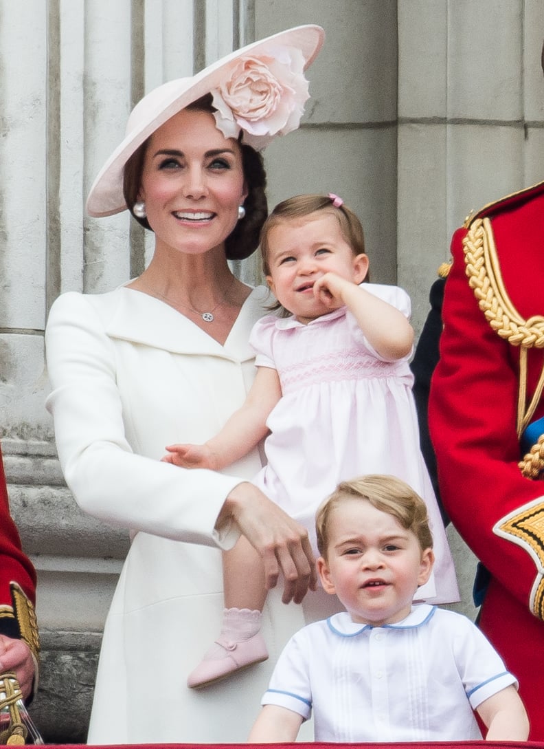 Kate With Charlotte and George at the Trooping the Colour, 2016