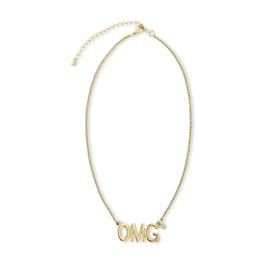 OMG and Rhinestone Pendant Necklace ($5)