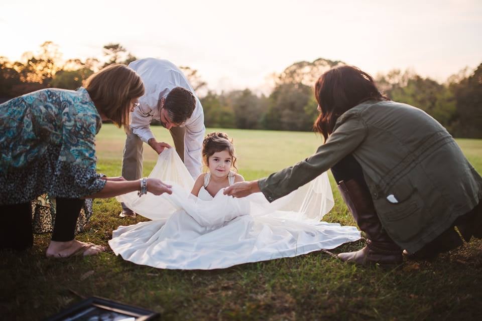 Toddler Wears Late Mom's Wedding Dress