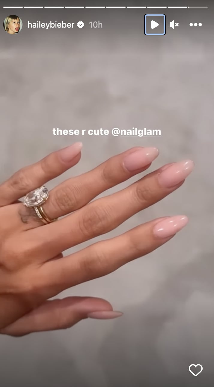 Hailey Bieber's Supermodel Nails Are a Perfect Neutral