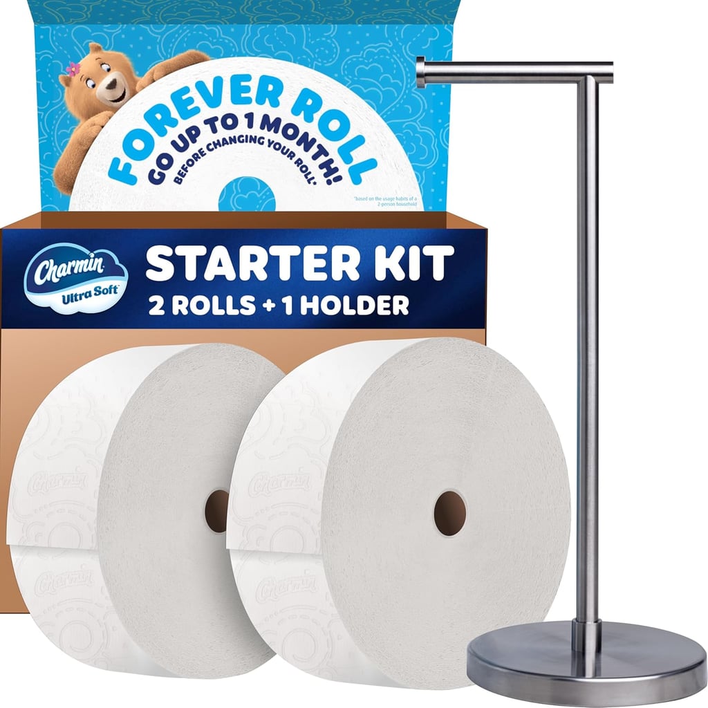 Charmin Toilet Paper Ultra Soft Forever Roll ($35, originally $38)
Not sure if this has popped up on your TikTok feed yet, but Charmin's new "Forever Roll" is having a moment on mine. Each one is the equivalent of 64 regular rolls, meaning you can go weeks (maybe months?) without restocking. I can't take credit for this genius idea, though. Someone in a comment section called it the perfect White Elephant gift, and honestly, I couldn't agree more. Whoever you are, this one's for you.