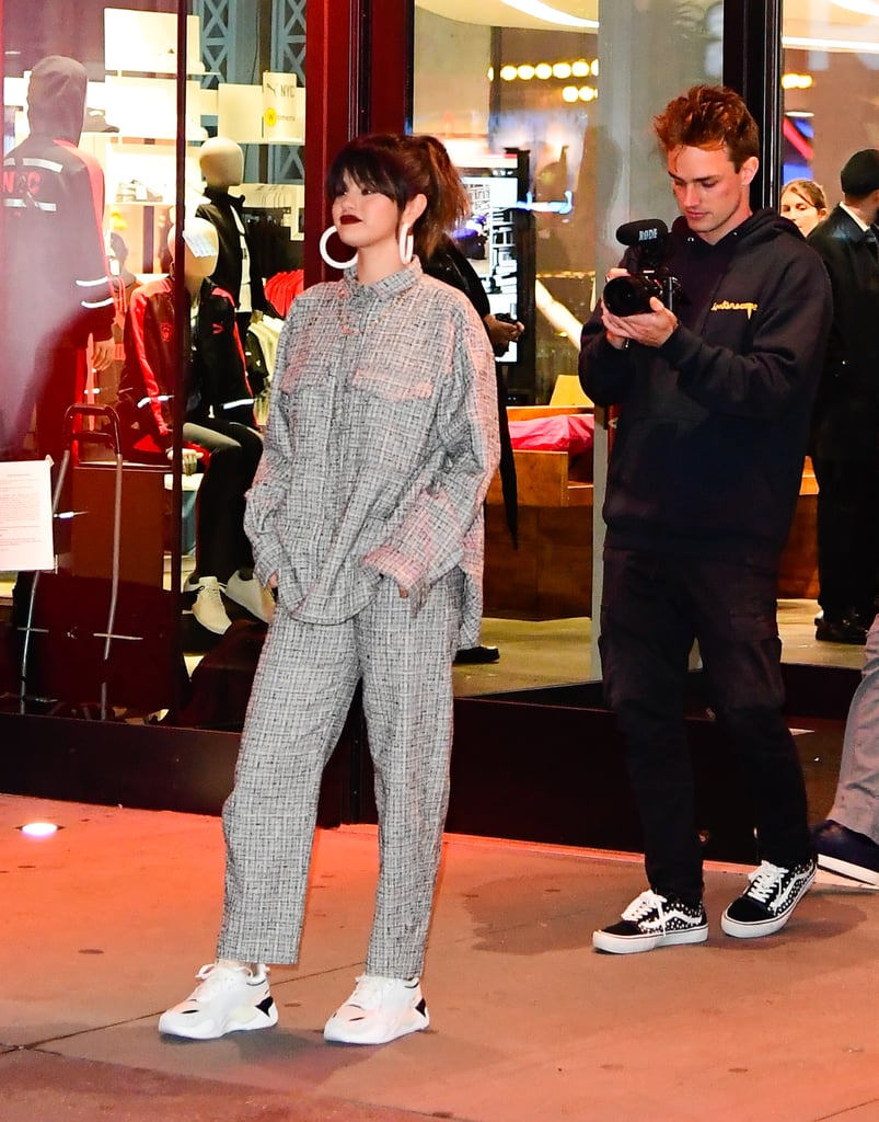 Selena Gomez Wears Everlane Puffer to Puma Meet and Greet