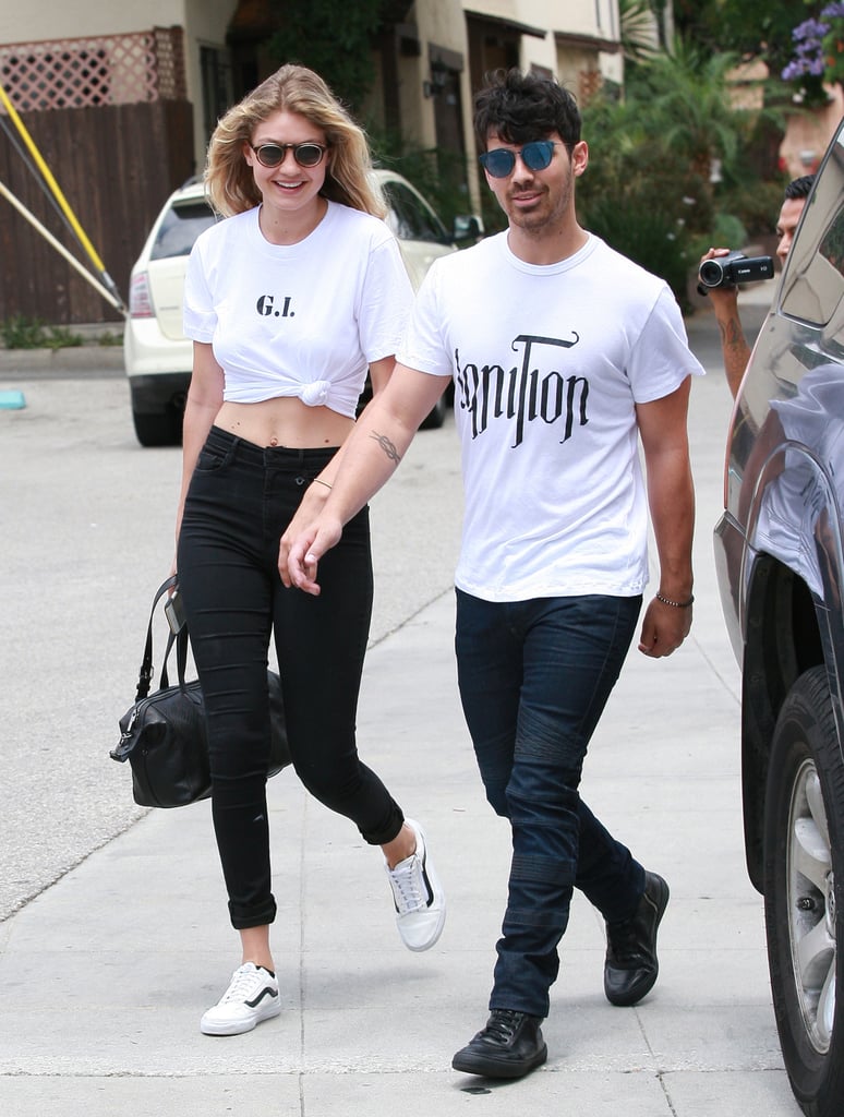 Gigi Hadid Wears a "G.I." Shirt With Joe Jonas | Pictures