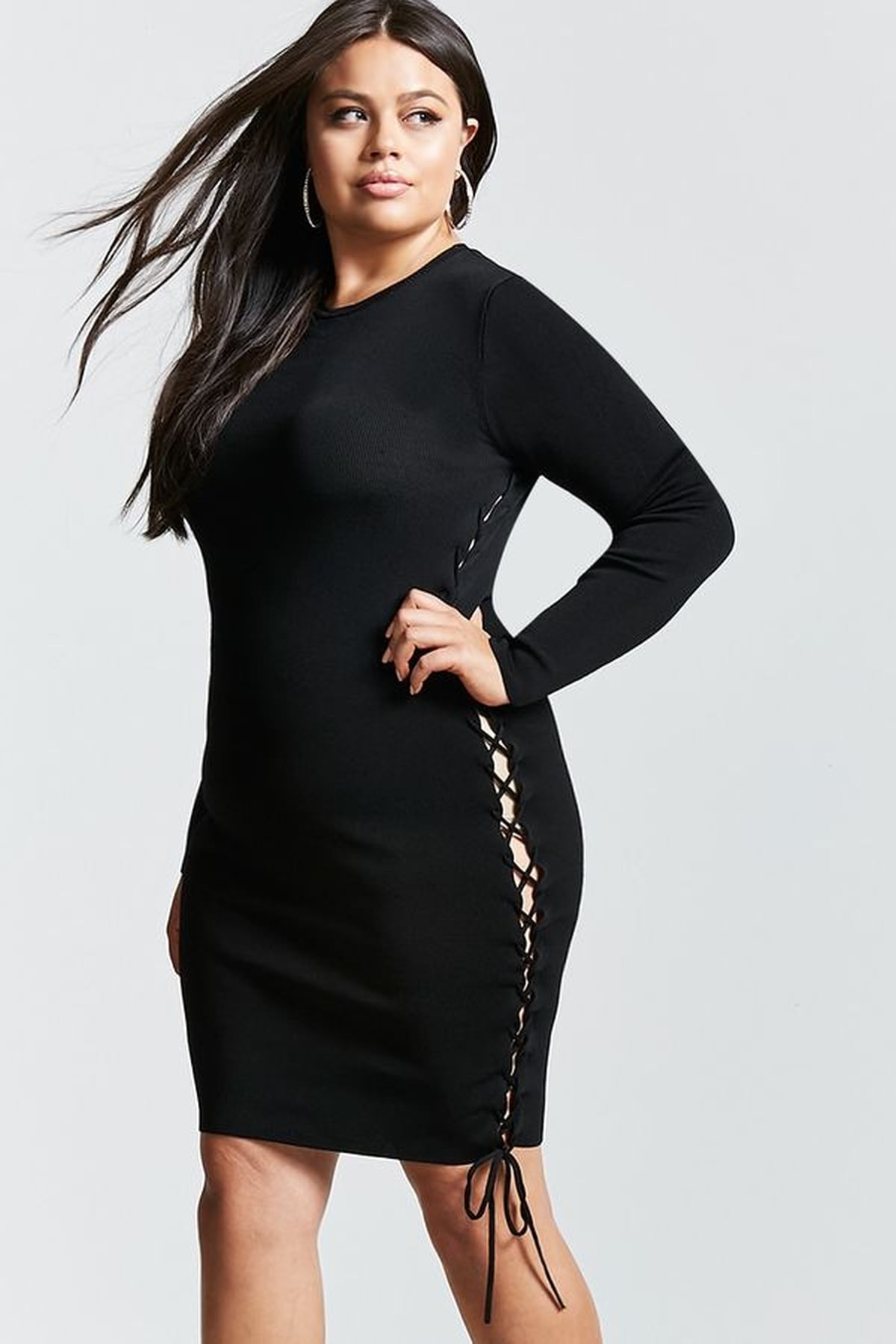 Bella Hadid Black Lace-Up Dress | POPSUGAR Fashion