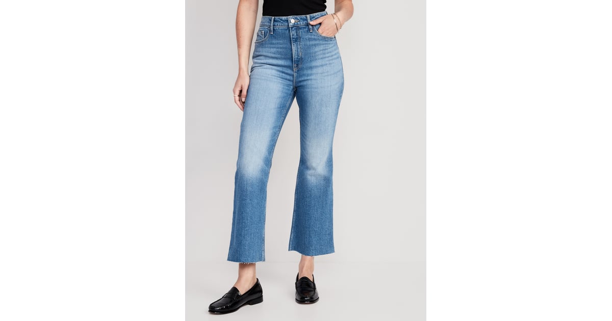 Higher High-Waisted Cropped Cut-Off Flare Jeans