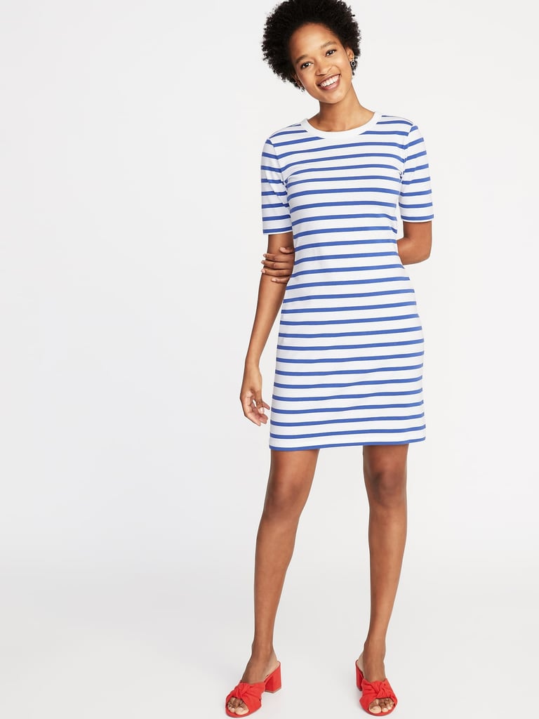 Fitted Crew-Neck Tee Dress | The Most Stylish Old Navy Dresses ...