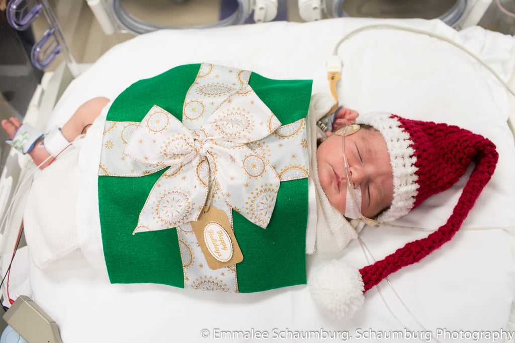 Photos of Preemies Dressed as Presents Meeting Santa Claus