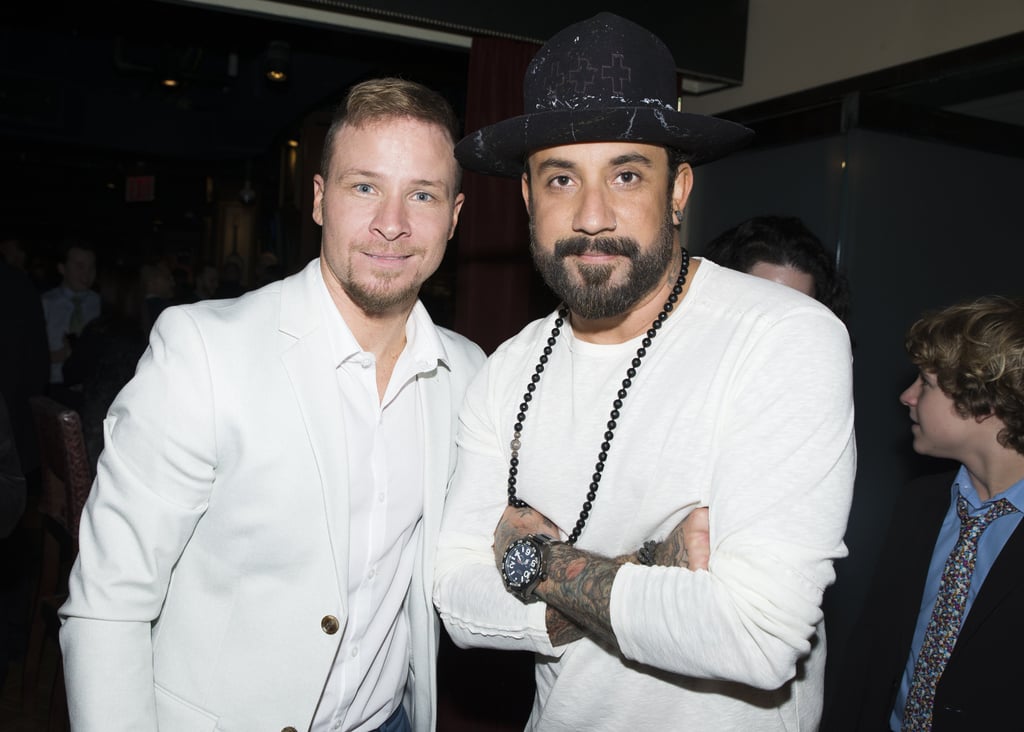 Brian Littrell AJ McLean at Disaster Broadway Opening Night