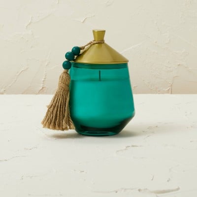 Opalhouse designed with Jungalow 10oz Glass Jar Metal Lid Teal Tropic Oasis Candle