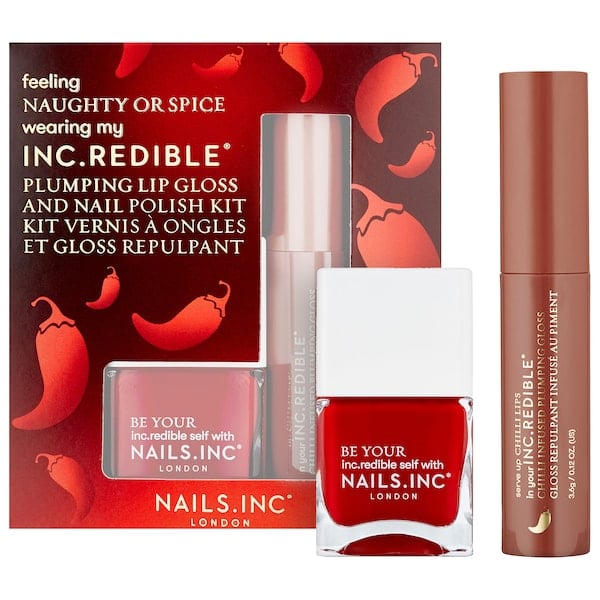 NAILS INC. Naughty or Spice Lip Gloss and Nail Polish Set